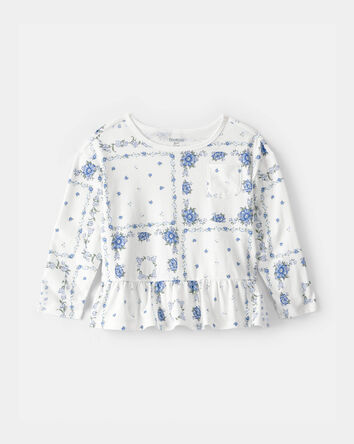 Tout-petit fille - Haut &agrave; manches longues et basque, bandana - Blanc, 