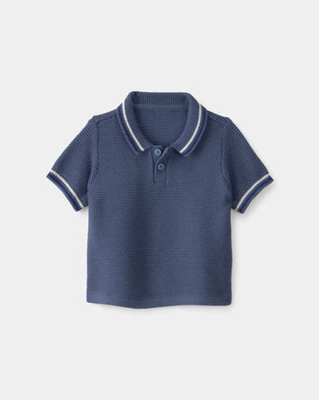 Baby Boy Sweater Polo Shirt - Navy, 