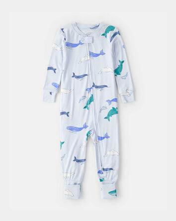 Baby Whale PurelySoft Snug Fit 1-Piece Pajama - Blue, 