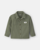 Toddler Boy OshKosh Logo Twill Button-Down Shirt - Green, image 1 of 5 slides
