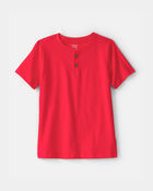 Gar&ccedil;ons - T-shirt Henley - Rouge, image 1 sur 2 diapositives