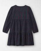Girls Organic Cotton Dobby Dress in Navy Floral, image 2 of 5 slides