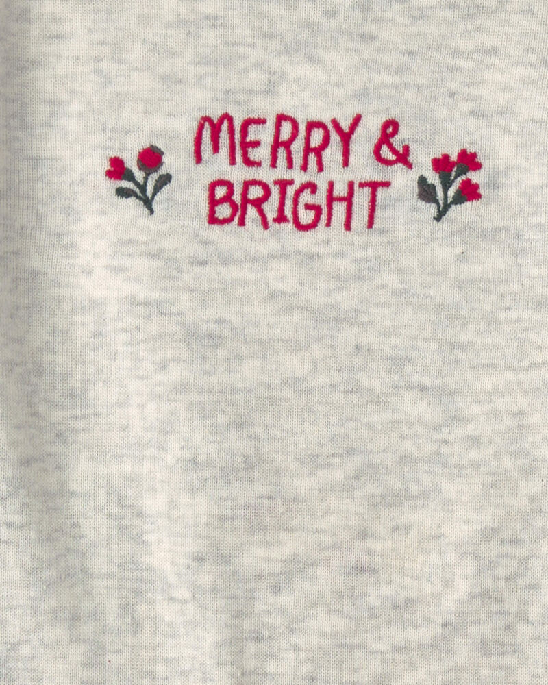 Baby Girl 3-Piece Floral Long-Sleeve Bodysuit & Pant Set - Red/Grey, image 3 of 5 slides