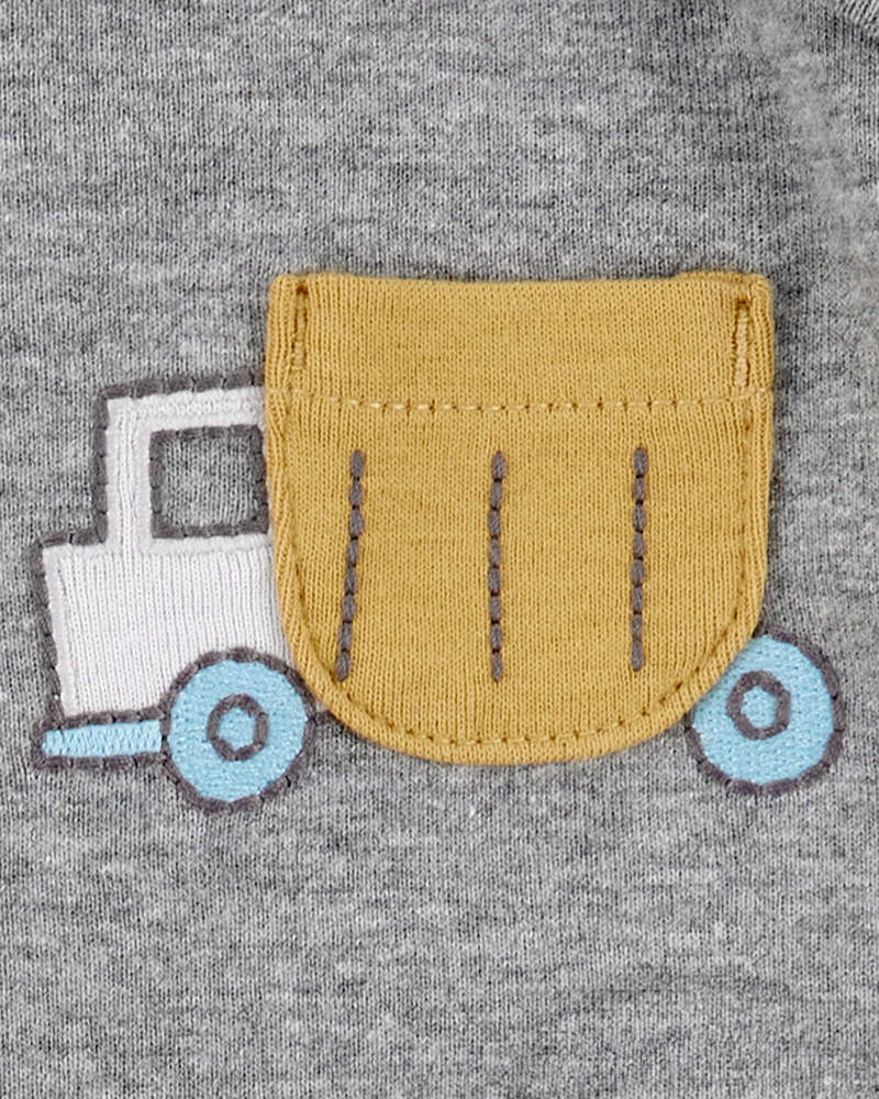 Bébé garçon - Emballage de 5 cache-couches à manches courtes en coton à motifs de construction, image 6 sur 9 diapositives