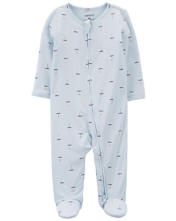 Sailboat Zip-Up PurelySoft Sleeper Pyjamas, 