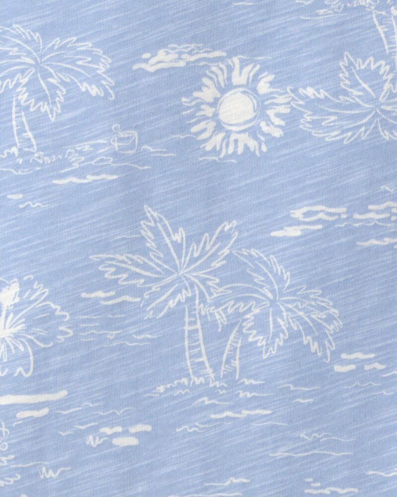 Boys Tropical Scene Pocket Tee - Blue, image 3 of 4 slides