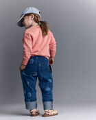 Toddler Girl Popcorn Sweater - Coral, image 3 of 6 slides