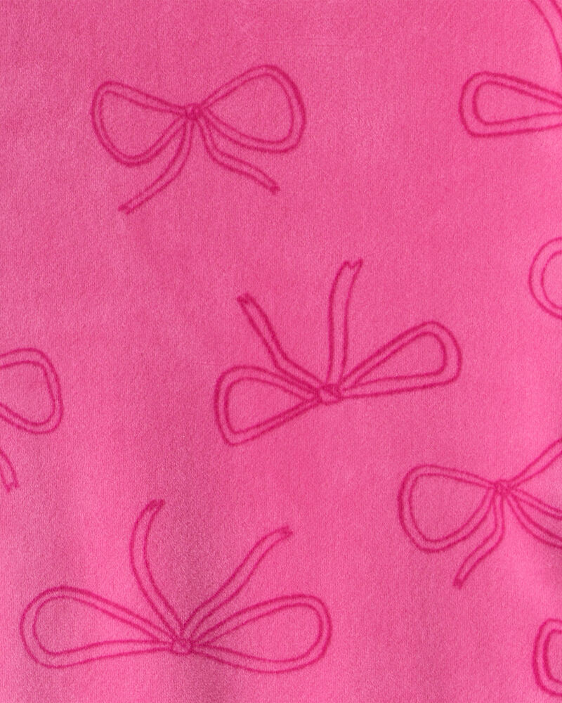 Toddler Girl Bow Print DreamPlush Long-Sleeve Snug Fit 2-Piece pyjamas - Pink, image 2 of 3 slides