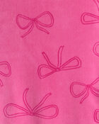 Toddler Girl Bow Print DreamPlush Long-Sleeve Snug Fit 2-Piece pyjamas - Pink, image 2 of 3 slides