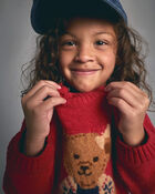 Toddler Bear Sweater - Red, image 3 of 5 slides