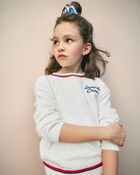 Girls 'Seaside Crew' Nautical Sweater - White, image 2 of 5 slides