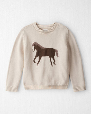 Jeune - Pull en tricot en coton biologique pour chevaux, 