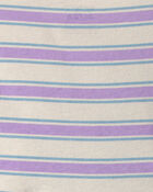 Tout-petit fille - Robe manches courtes &agrave; rayures - Mauve/Ivoire, image 3 sur 3 diapositives