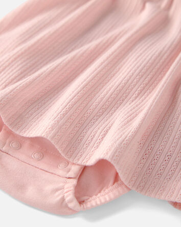 B&eacute;b&eacute; fille - Robe cache-couche avec coton biologique &agrave; motif ajour&eacute;, 