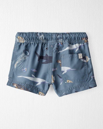 Baby Recycled Ocean-Print Swim Trunks, 