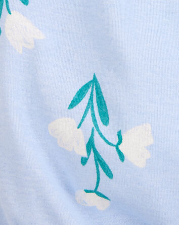 Bébé fille - Barboteuse volantée à fleurs - Bleu, 
