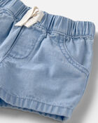 Baby Organic Cotton Chambray Shorts, image 3 of 5 slides