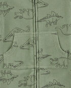 Baby Dinosaur Hooded Zip-Up Thermal Jumpsuit, image 2 of 3 slides