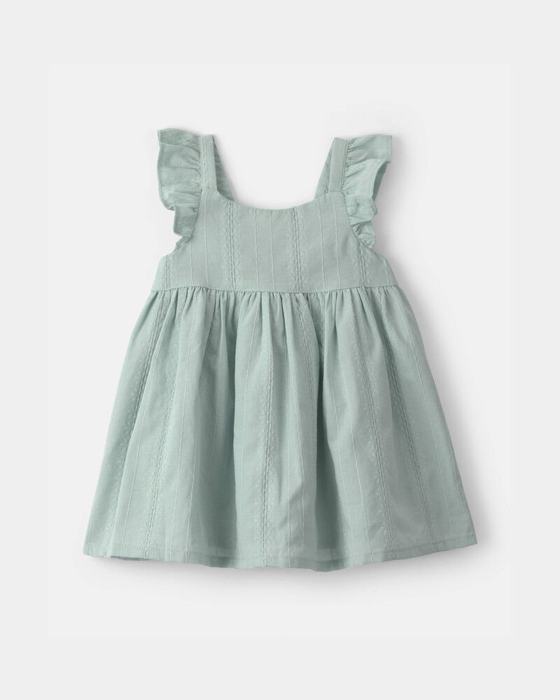 Baby Girl Ruffle-Sleeve Dress - Green, image 1 of 5 slides