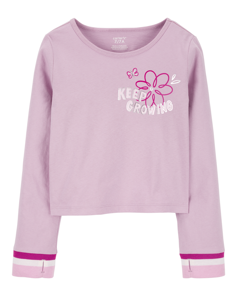 Kid Keep Growing Floral Long-Sleeve Tee, image 1 of 5 slides