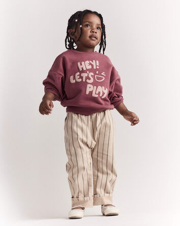 Toddler Hey, Let's Play Dolman-Sleeve Sweatshirt - Burgundy, 