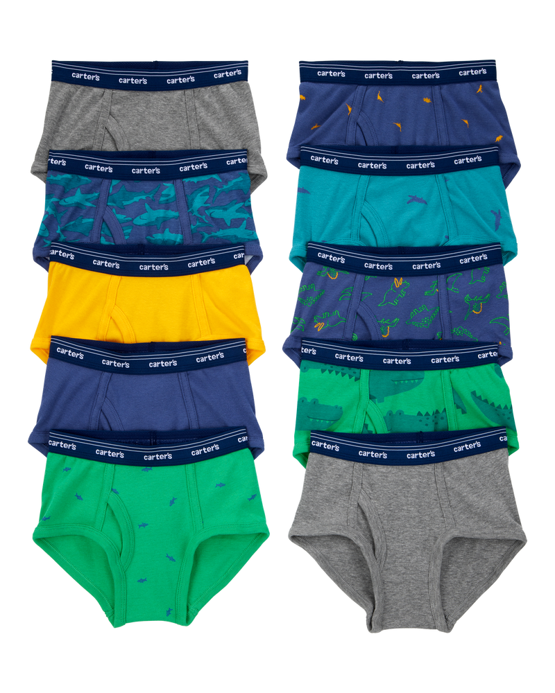 Kid 10-Pack Cotton Briefs, image 1 of 2 slides