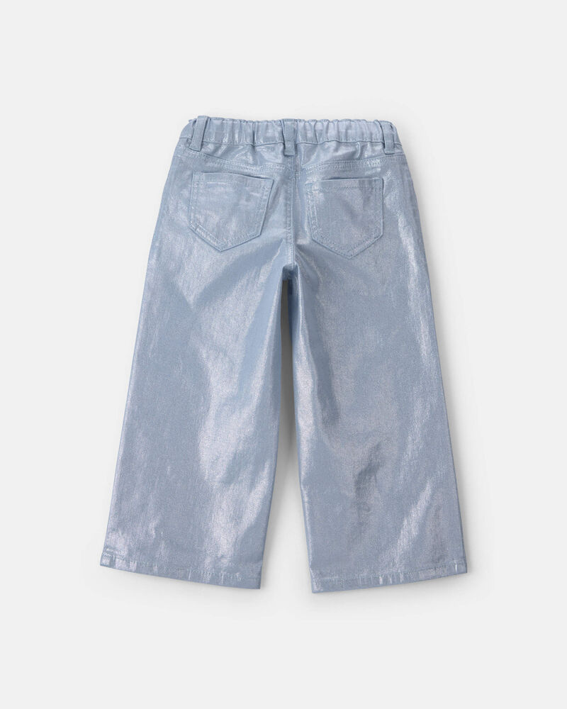 Toddler Girl Metallic Wide-Leg Pants - Silver, image 3 of 4 slides