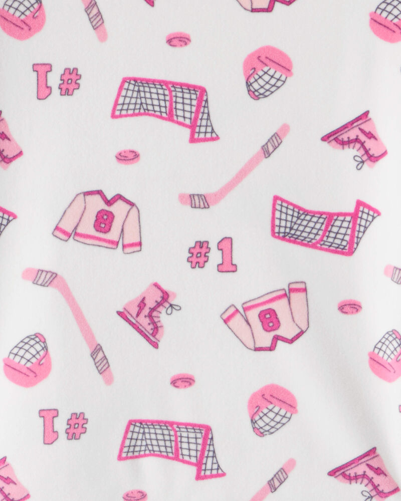 Girls Hockey Print  DreamPlush Long-Sleeve 2-Piece Pyjamas &ndash; Pink, image 2 of 3 slides
