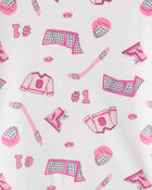 Girls Hockey Print  DreamPlush Long-Sleeve 2-Piece Pyjamas &ndash; Pink, image 2 of 3 slides