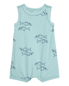 Baby Shark Print Cotton Romper, image 1 of 3 slides