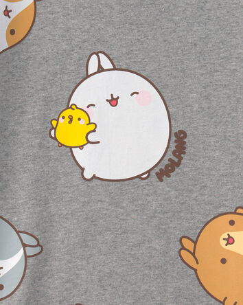 Girls Molang Graphic Tee - Grey, 