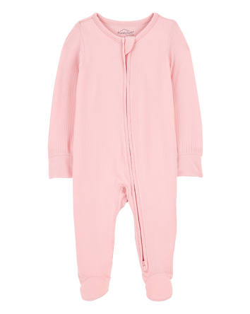 Baby Zip-Up PurelySoft Sleeper Pyjamas - Pink, 