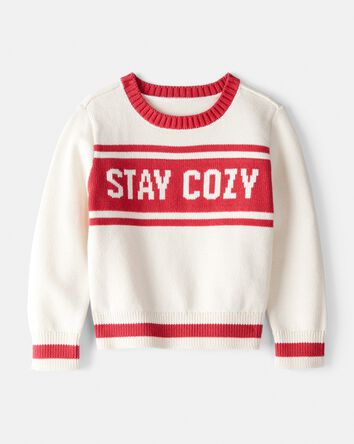 Toddler Stay Cozy Sweater - Red/White, 