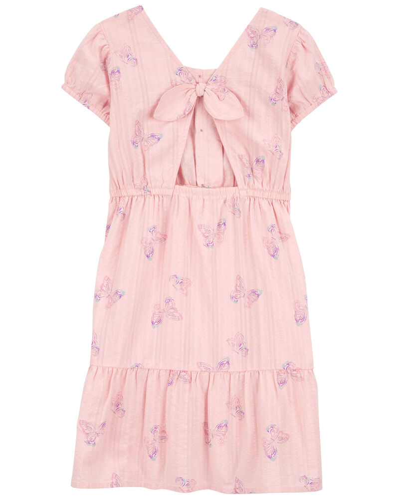 Pippa & Julie Girls' Floral Print Dress with Ruffle Sleeves - Baby