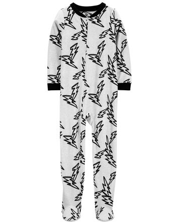 Pyjama 1 pièce en molleton à imprimé d’éclair, 