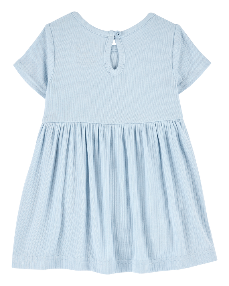 Bébé fille - Robe cache-couche PurelySoft de couleur unie - Bleu, image 3 sur 7 diapositives