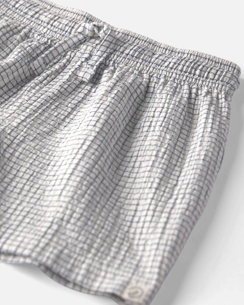 Toddler Boy 2-Piece Organic Cotton Seersucker Gauze Top & Short  Set, image 3 of 5 slides