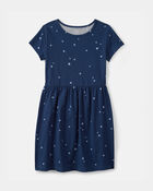 Filles - Robe &agrave; manches courtes, c&oelig;urs - Bleu, image 1 sur 3 diapositives