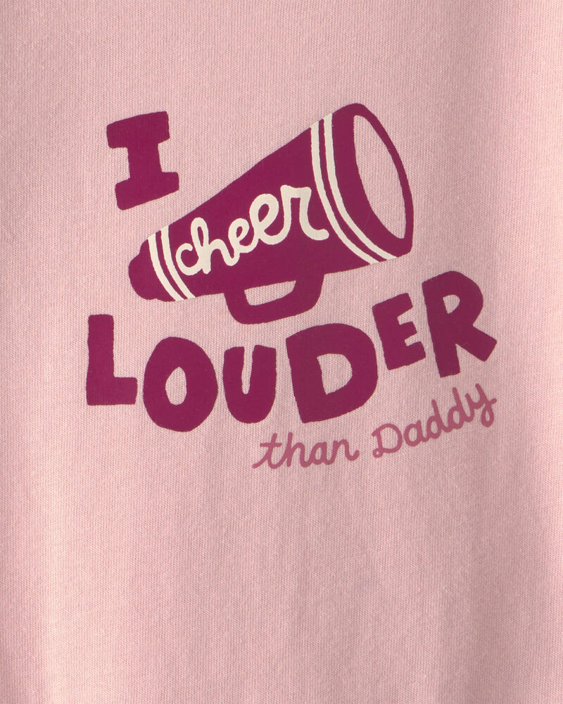 Baby Girl 'I Cheer Louder' Long-Sleeve Graphic Bodysuit - Pink, image 2 of 3 slides
