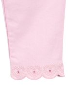 Bébé Pantalon tissé à ourlets brodés - Rose, image 4 sur 5 diapositives