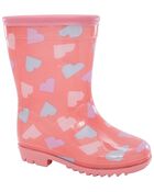 Toddler Heart Print Rain Boots, image 1 of 7 slides