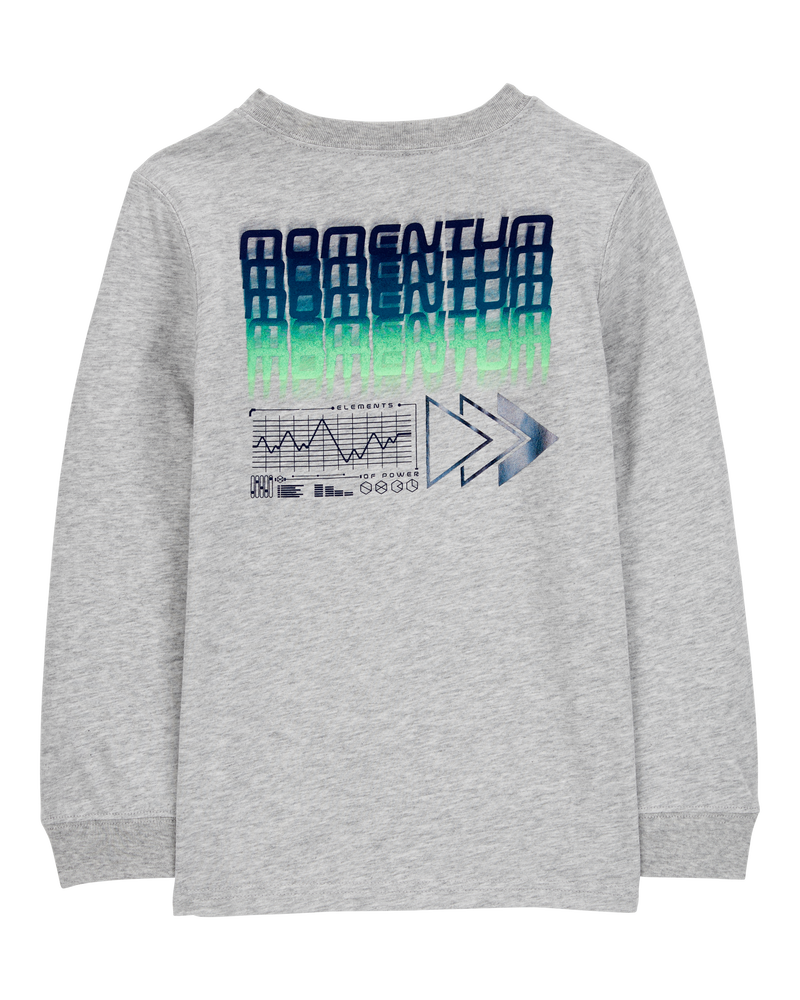 Kid Sports Momentum Cotton Blend Long-Sleeve Tee - Grey, image 2 of 4 slides