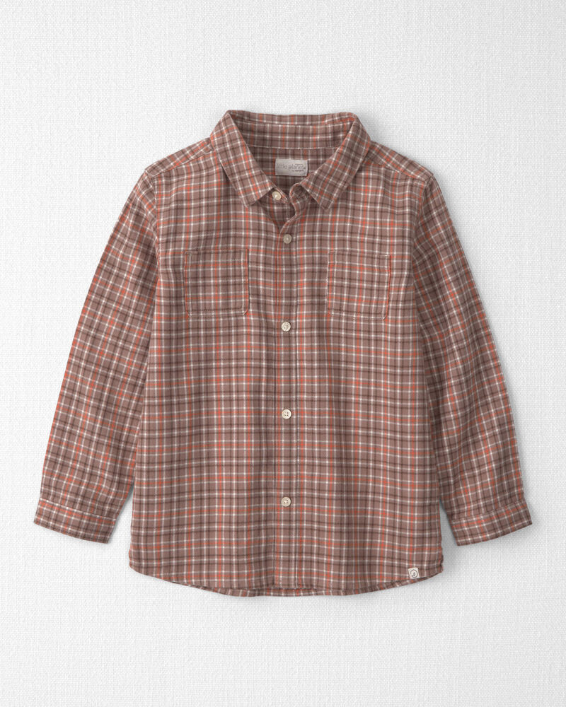 Gar&ccedil;ons - Chemise boutonn&eacute;e en flanelle de coton biologique, image 1 sur 3 diapositives