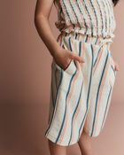 Tout-petit fille - Pantalon capri &agrave; jambes larges &agrave; rayures - Cr&egrave;me, image 3 sur 7 diapositives