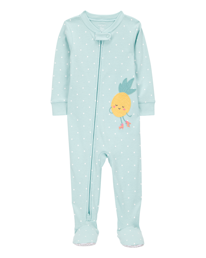 Baby 1-Piece Pineapple 100% Snug Fit Cotton Footie Pyjamas, image 1 of 3 slides