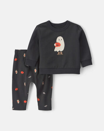 Baby 2-Piece Cowboy Halloween Long-Sleeve Top & Pant Set - Black, 