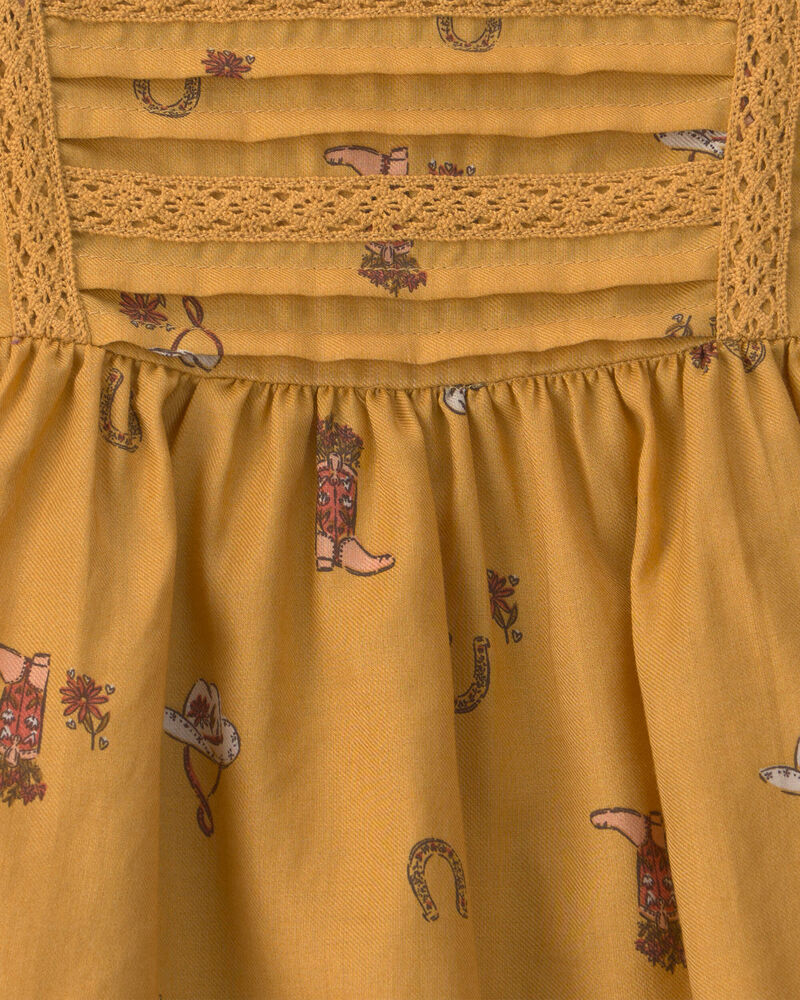 B&eacute;b&eacute; fille - Robe manches longues en serg&eacute; &agrave; motif fer &agrave; cheval &ndash; Kaki, image 4 sur 4 diapositives