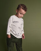Tout-petit - T-shirt d&eacute;contract&eacute; manches longues &agrave; imprim&eacute; &laquo;Hi Bye&raquo; - Cr&egrave;me, image 1 sur 5 diapositives