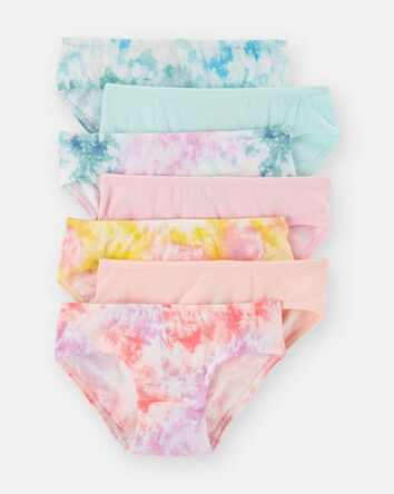 Toddler 7-Pack Tie-Dye Hipster Stretch Cotton Undies, 