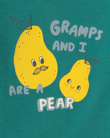 Baby Boy 'Gramps And I Are A Pear' Long-Sleeve Graphic Bodysuit - Green, 